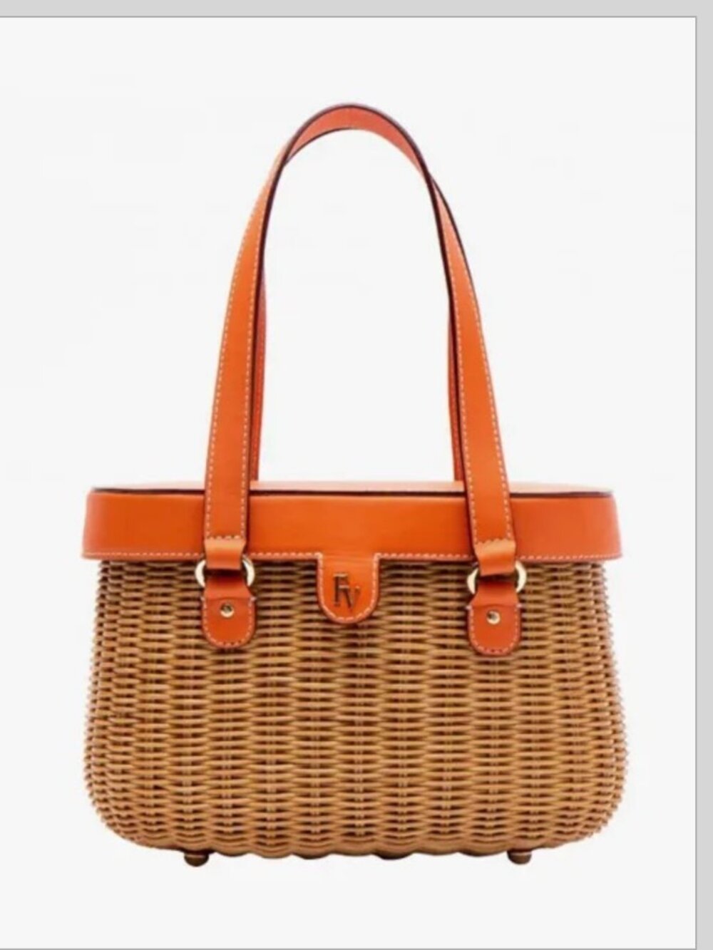 NEW Frances Valentine Willow Wicker Basket Tangerine - Rare Color